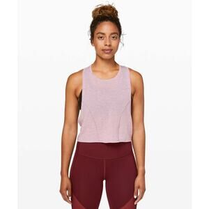 [Lululemon] Heathered Vintage Mauve Stronger As One Muscle Crop Tank FLAWS Sz 6